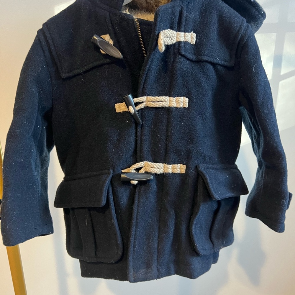 Kids Navy Toggle Coat